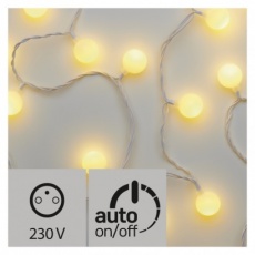 LED světelný cherry řetěz – kuličky 2,5cm, 4m, teplá b.,čas. LED světelný cherry řetěz – kuličky 2,5cm, 4m, teplá b.,čas.