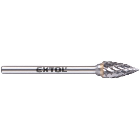 fréza karbidová, ostrý oblouk, ⌀6x13mm, ⌀stopky 3mm, sek střední (double-cut)