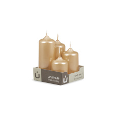 Svíčka adventní - METAL M06 Cylinder Cascada - 4 ks zlatá Svíčka adventní - METAL M06 Cylinder Cascada - 4 ks zlatá