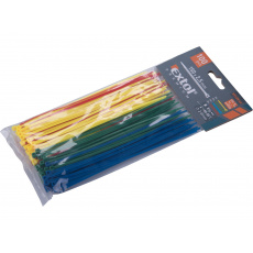 pásky stahovací barevné, 150x2,5mm, 100ks, (4x25ks), 4 barvy, nylon PA66