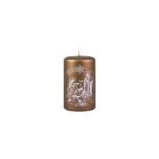 Svíčka vánoční Gloria Pillar 60x100 mm - hnědá