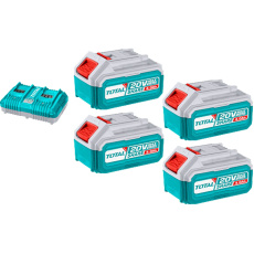Sada baterií a nabíječky, 20V Li-ion, 4000mAh, industrial Sada baterií a nabíječky, 20V Li-ion, 4000mAh, industrial