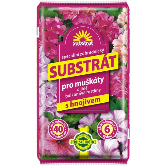 Substrát Forestina - Muškáty a jiné balkónové rostliny 40 l