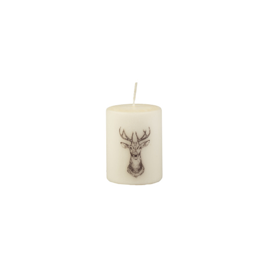 Svíčka Deer Pillar 60x80 mm - krémová