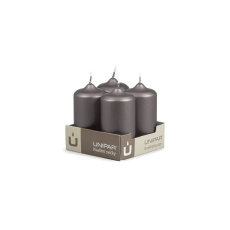Svíčka adventní -  METAL M44 Cylinder 40x80 mm -  4 ks kouřová