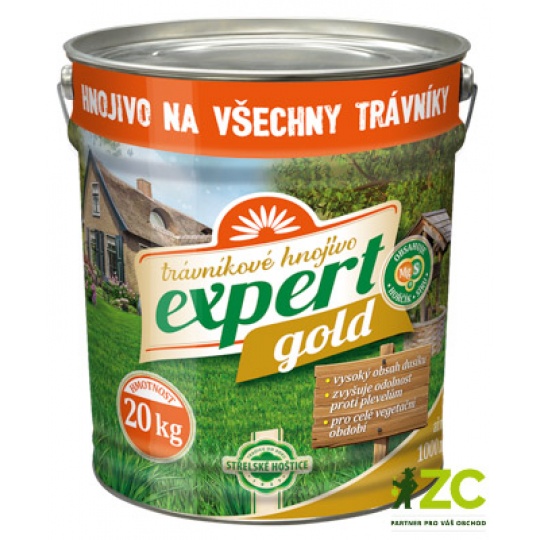 Hnojivo trávníkové Expert Gold - plechový kbelík 20 kg (cena bez slev)