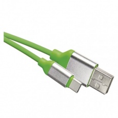 Nabíjecí a datový kabel USB-A 2.0 / USB-C 2.0, 1 m, zelený