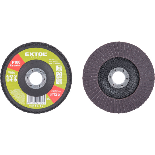 kotouč lamelový šikmý korundový, O125mm, P100 kotouč lamelový šikmý korundový, O125mm, P100