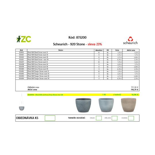 EUR KD Displej - Scheurich - 920 Stone