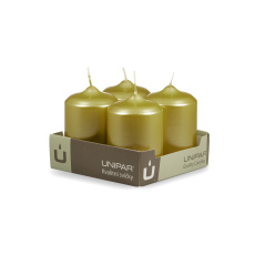 Svíčka adventní - METAL M30 Cylinder 60x90 mm - 4 ks zlatá Svíčka adventní - METAL M30 Cylinder 60x90 mm - 4 ks zlatá