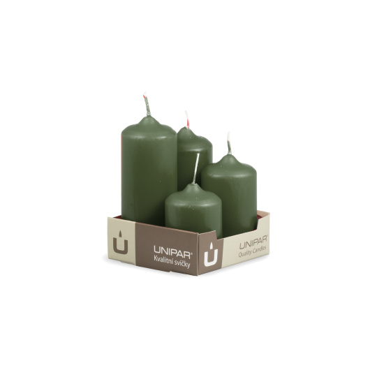 Svíčka adventní -  MAT N83 Cylinder Cascada - 4 ks zelená