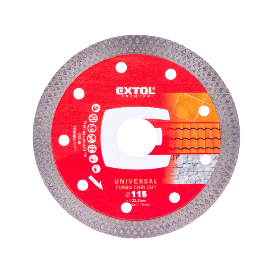 kotouč diamantový řezný, turbo Thin Cut, suché i mokré řezání, O 115x22,2x1,2mm