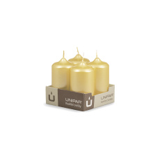 Svíčka adventní - METAL M22 Cylinder 40x80 mm - 4 ks zlatá Svíčka adventní - METAL M22 Cylinder 40x80 mm - 4 ks zlatá