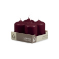 Svíčka adventní -  MAT N48 Cylinder 60x90 mm - 4 ks vínová