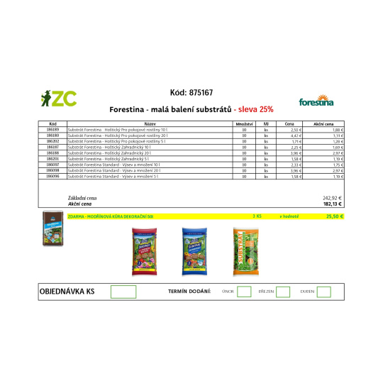 EUR KD Displej - Forestina - malá balení substrátů