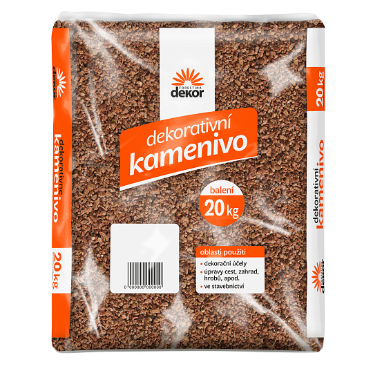 Porfyr drcený oranžový 3-8 mm - 20 kg (cena bez slev)