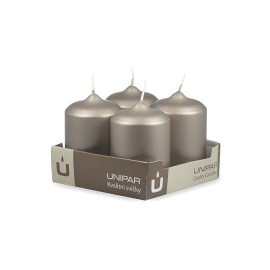Svíčka adventní -  METAL M131 Cylinder 60x90 mm -  4 ks modrá
