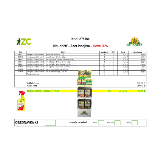 EUR KD Displej - Neudorff - Azet hnojiva