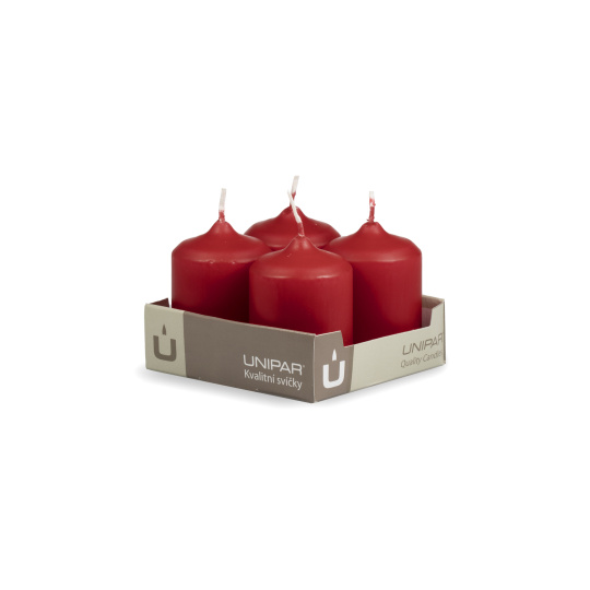 Svíčka adventní -  MAT N36 Cylinder 50x70 mm - 4 ks červená