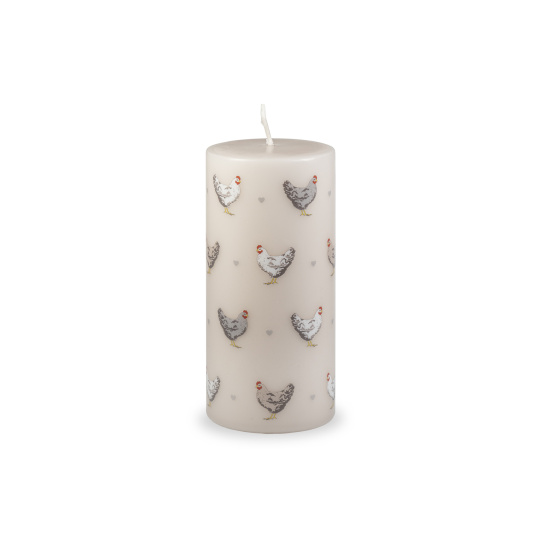 Svíčka velikonoční Cute Hens Pillar 70x150 mm - béžová