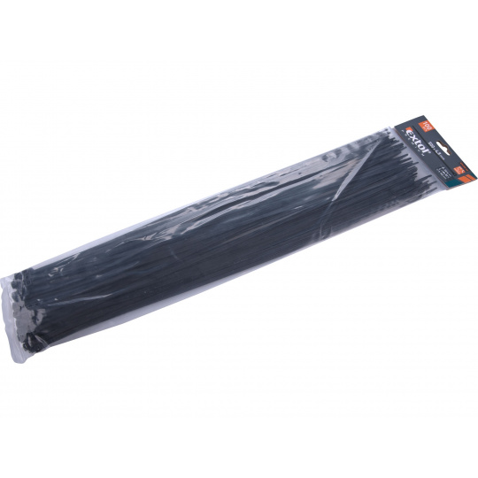 pásky stahovací na kabely černé, 500x4,8mm, 100ks, nylon PA66