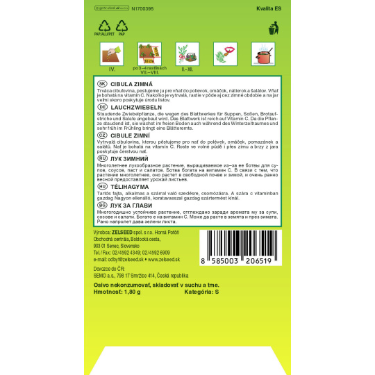 Zelseed Cibule ozimá - Luna 1,8g