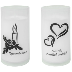 Svíčka hřbitovní bez víčka 100 g - bílá, mix motivů 