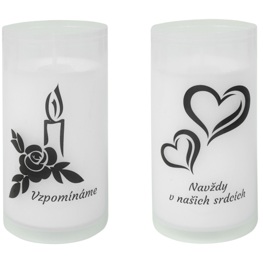 Svíčka hřbitovní bez víčka 100 g - bílá, mix motivů 