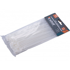 pásky stahovací na kabely bílé, 140x3,6mm, 100ks, nylon PA66