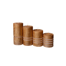 Svíčka adventní schody 50x70/90/110/130 mm - zlatá (4ks) rustik Svíčka adventní schody 50x70/90/110/130 mm - zlatá (4ks) rustik