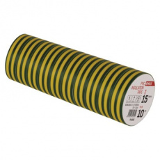 Izolační páska PVC 15mm / 10m zelenožlutá - 10ks Izolační páska PVC 15mm / 10m zelenožlutá - 10ks