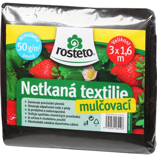 Neotex / netkaná textilie Rosteto - černý 50g šíře 3 x 1,6 m