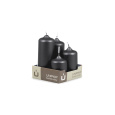 Svíčka adventní -  METAL M61 Cylinder Cascada -  4 ks černá