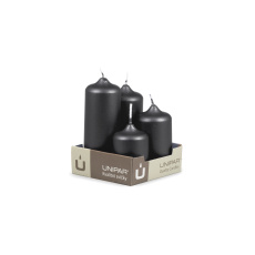 Svíčka adventní - METAL M61 Cylinder Cascada - 4 ks černá Svíčka adventní - METAL M61 Cylinder Cascada - 4 ks černá