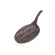 BANQUET CRYSTAL Pánev na 7 lívanců s nepřílnavým povrchem GRANITE BROWN Smile 26 cm BANQUET CRYSTAL Pánev na 7 lívanců s nepřílnavým povrchem GRANITE BROWN Smile 26 cm