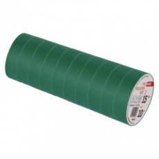 Izolační páska PVC 15mm / 10m zelená - 10ks