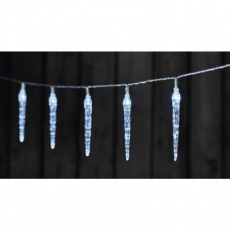 LED vánoční girlanda – 10× rampouch, 2× AA, stud.b., časovač LED vánoční girlanda – 10× rampouch, 2× AA, stud.b., časovač