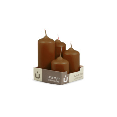 Svíčka adventní - MAT N19 Cylinder Cascada - 4 ks hnědá Svíčka adventní - MAT N19 Cylinder Cascada - 4 ks hnědá