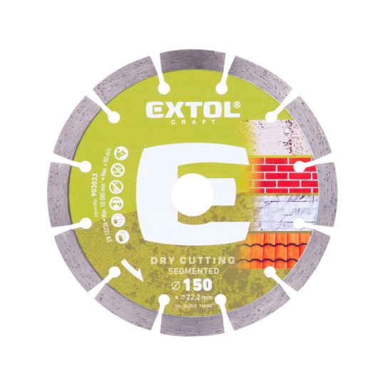 kotouč diamantový řezný segmentový - suché řezání, O 150x22,2x2mm