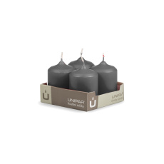 Svíčka adventní -  MAT N05 Cylinder 50x70 mm - 4 ks šedá