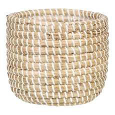 Košík z mořské trávy 513 bílá 17 - s fóliovou vložkou