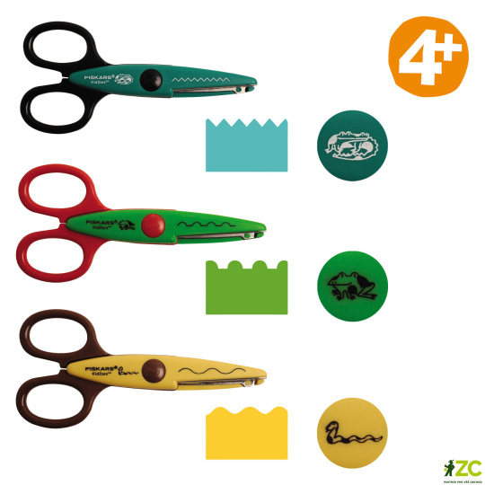 Sada nůžek Kidzors™ 3 ks Mokřadová zvířátka - 1003845 - Fiskars