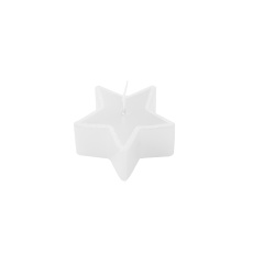 Svíčka Star 60x30 mm - bílá metalíza Svíčka Star 60x30 mm - bílá metalíza
