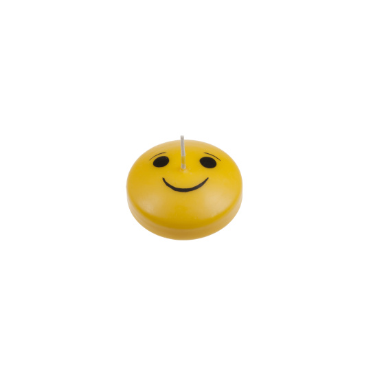 Svíčka Smiley Smile 45x20 mm - žlutá
