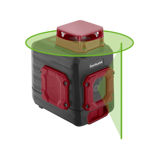 laser zelený liniový, křížový samonivelační, 1H360°x 1V