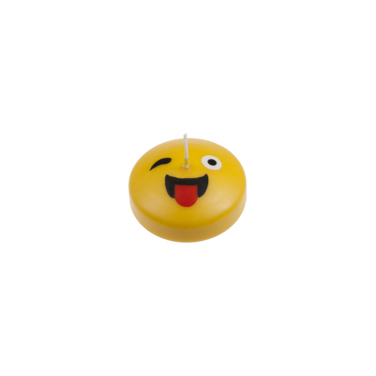 Svíčka Smiley Tongue 45x20 mm - žlutá