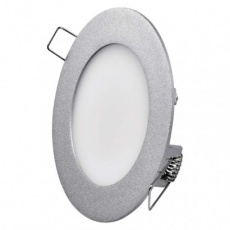 LED panel 120mm, kruhový vestavný stříbrný, 6W neutr. bílá LED panel 120mm, kruhový vestavný stříbrný, 6W neutr. bílá