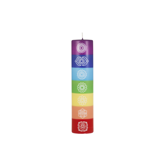 Svíčka Chakra Ornament Pillar 60x250 mm - duhová