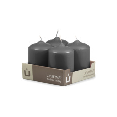 Svíčka adventní - MAT N05 Cylinder 60x90 mm - 4 ks šedá Svíčka adventní - MAT N05 Cylinder 60x90 mm - 4 ks šedá