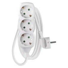 Prodlužovací kabel 1,5 m / 3 zásuvky / bílý / PVC / 1,5 mm2 Prodlužovací kabel 1,5 m / 3 zásuvky / bílý / PVC / 1,5 mm2